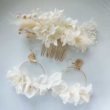 Peigne en fleurs naturelles