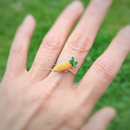 Bague en crochet fait main carotte
