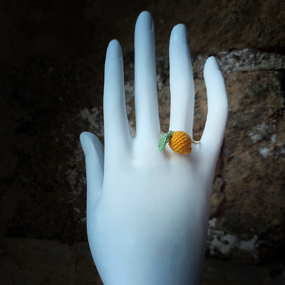 Bague en crochet fait main citron