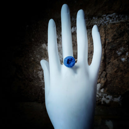 Bague en crochet fait main myrtille