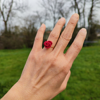 Bague Fleurs au Crochet