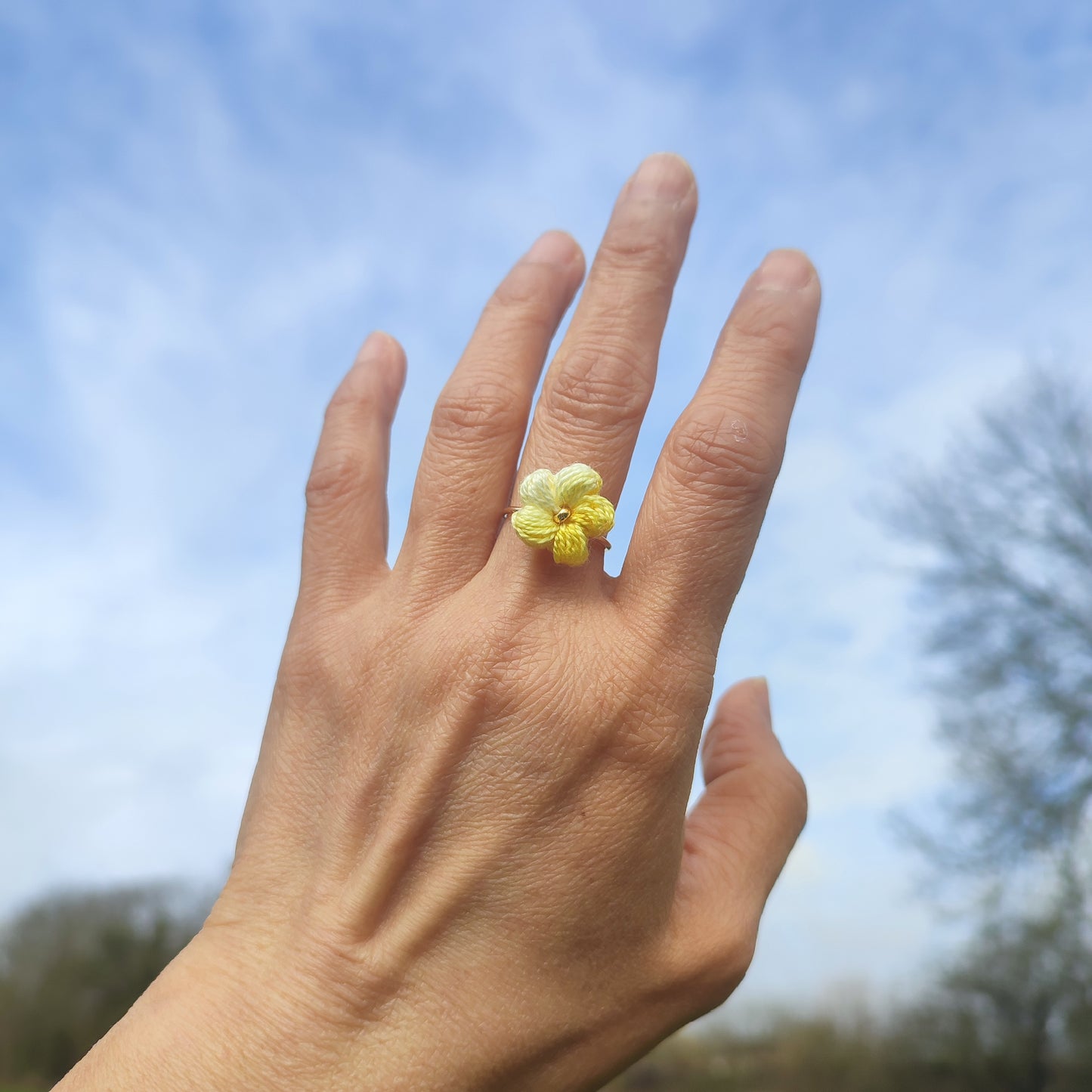 Bague Fleurs au Crochet