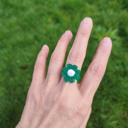 Bague Fleurs au Crochet