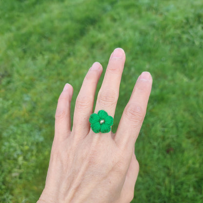 Bague Fleurs au Crochet