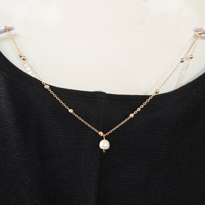 collier en fleurs stablisees avec perle