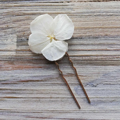 Epingle à cheveux fleurs stabilisées coloris crème