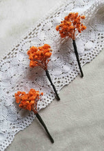 Charger l&#39;image dans la galerie, Pic Gypsophile stabilisé, Pin de fleur, épingle à cheveux fleurs stabilisées,
