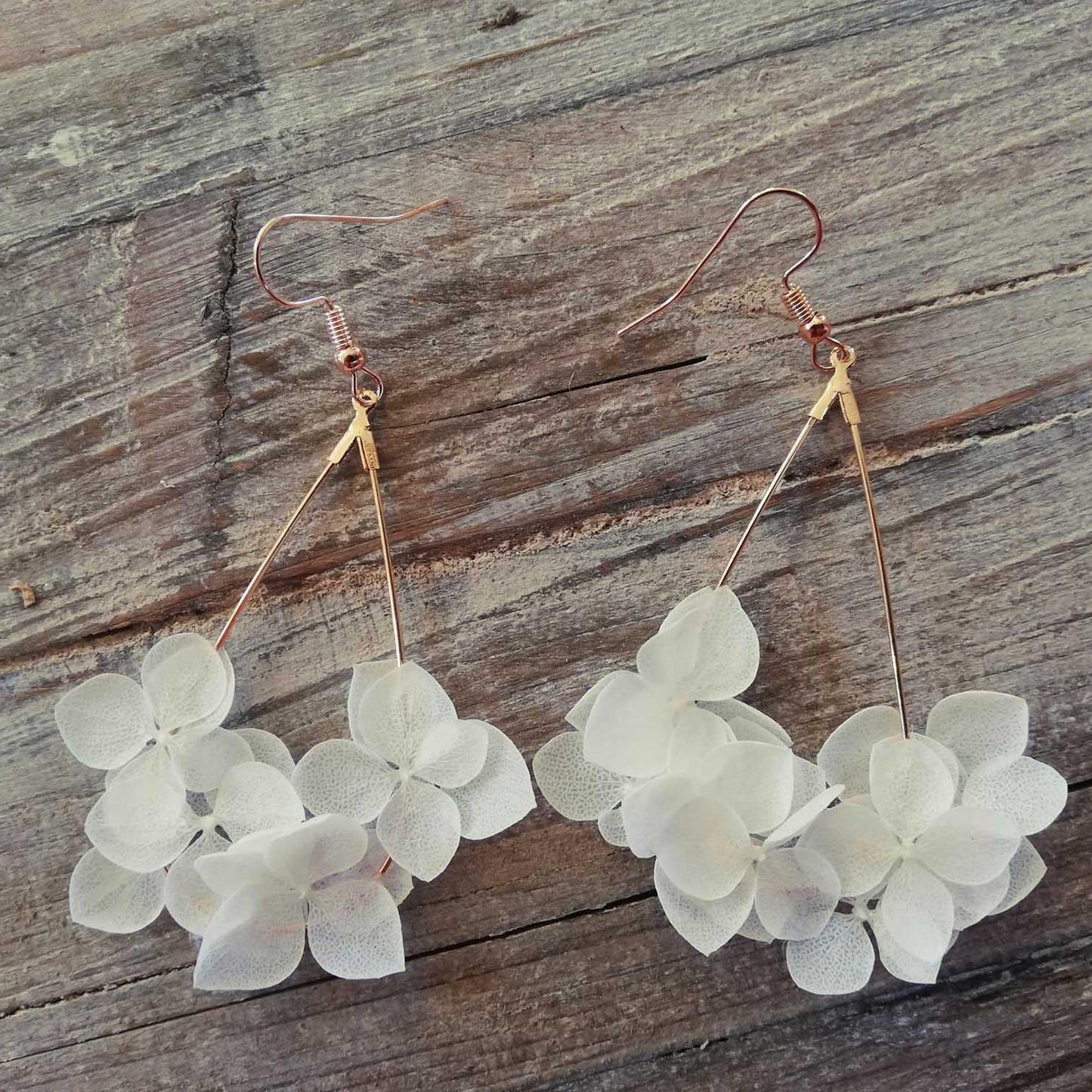 Boucles d'oreille en fleurs séchées