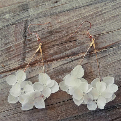 Boucles d'oreille en fleurs séchées