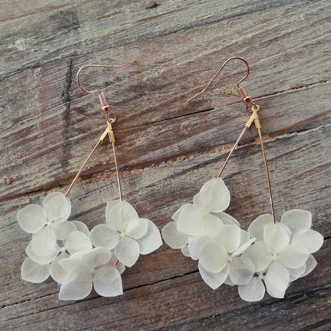 Boucles d'oreille en fleurs séchées