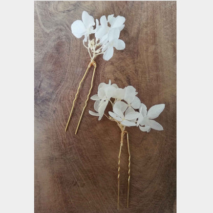 Épingle en fleurs stabilisées blanc