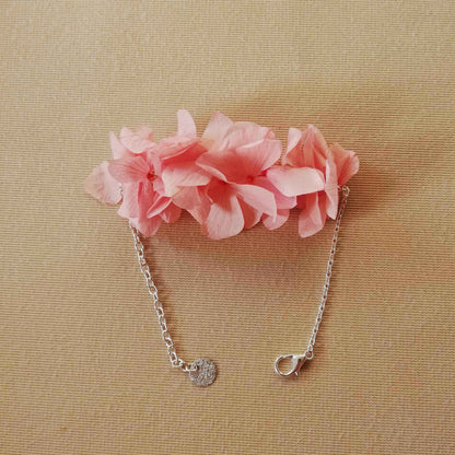Bracelet rose en fleurs stabilisées