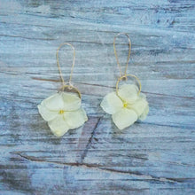 Charger l&#39;image dans la galerie, Boucle d&#39;oreilles jaune en fleurs séchées
