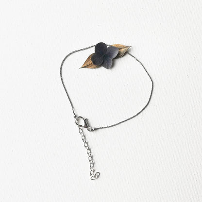 Bracelet en fleurs noir stabilisées