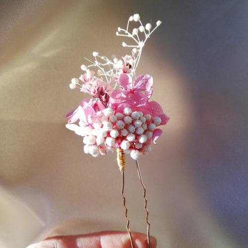 Épingle en fleurs stabilisées, Épinglette de fleurs créme séchées,pin de mariage,Pin de fleur, épingle à cheveux fleurs stabilisées