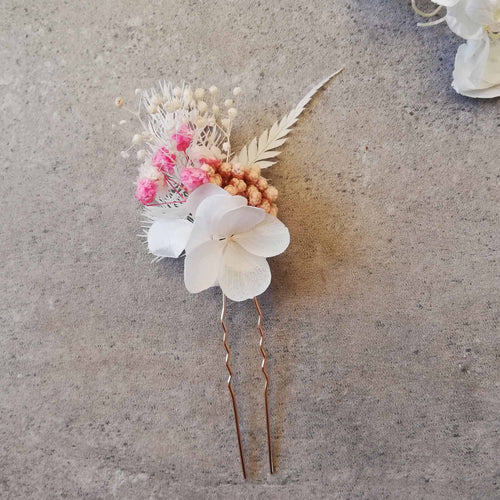 Épingle en fleurs stabilisées, Épinglette de fleurs créme séchées,pin de mariage,Pin de fleur, épingle à cheveux fleurs stabilisées