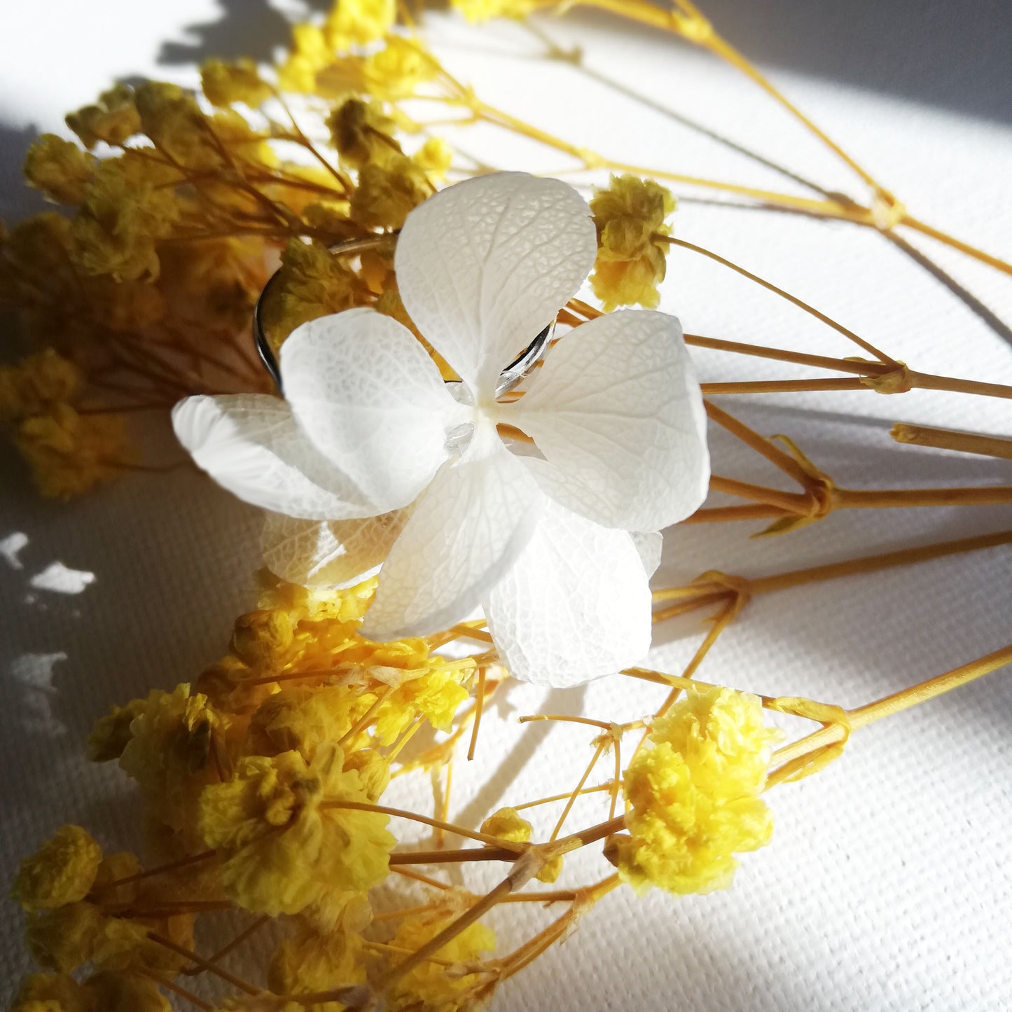 Anneau de mariage en fleur stabilisées