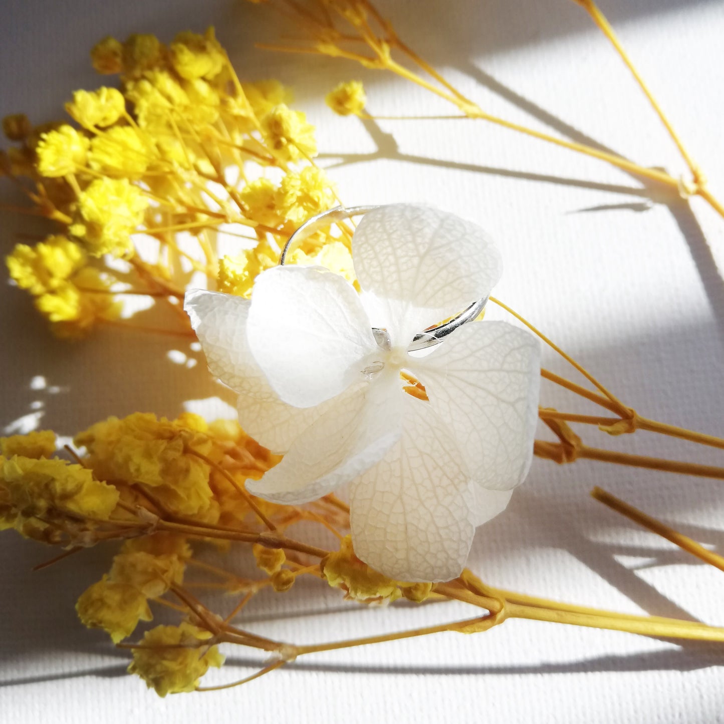 Anneau de mariage en fleur stabilisées