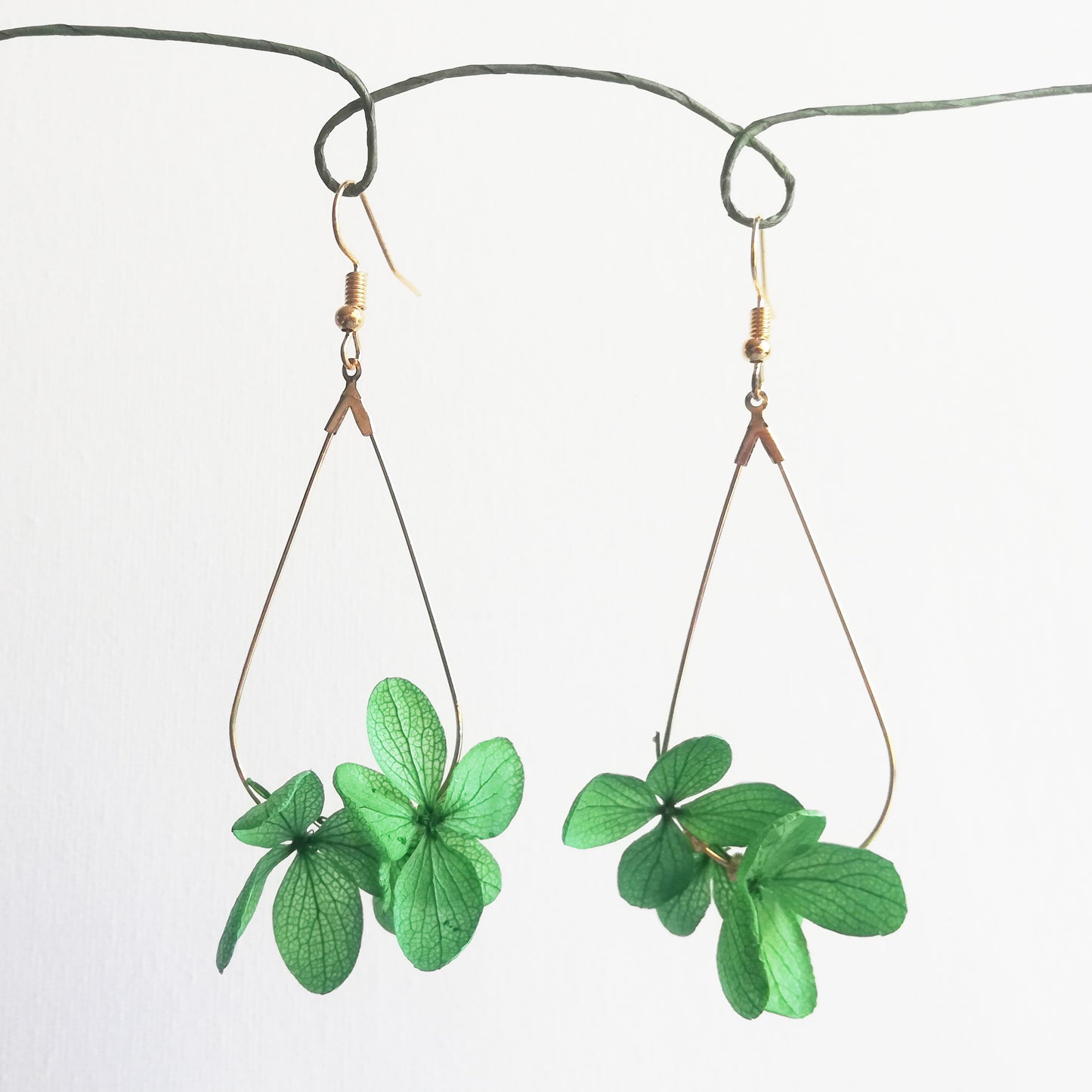 Boucles d'oreille en fleurs stabilisées