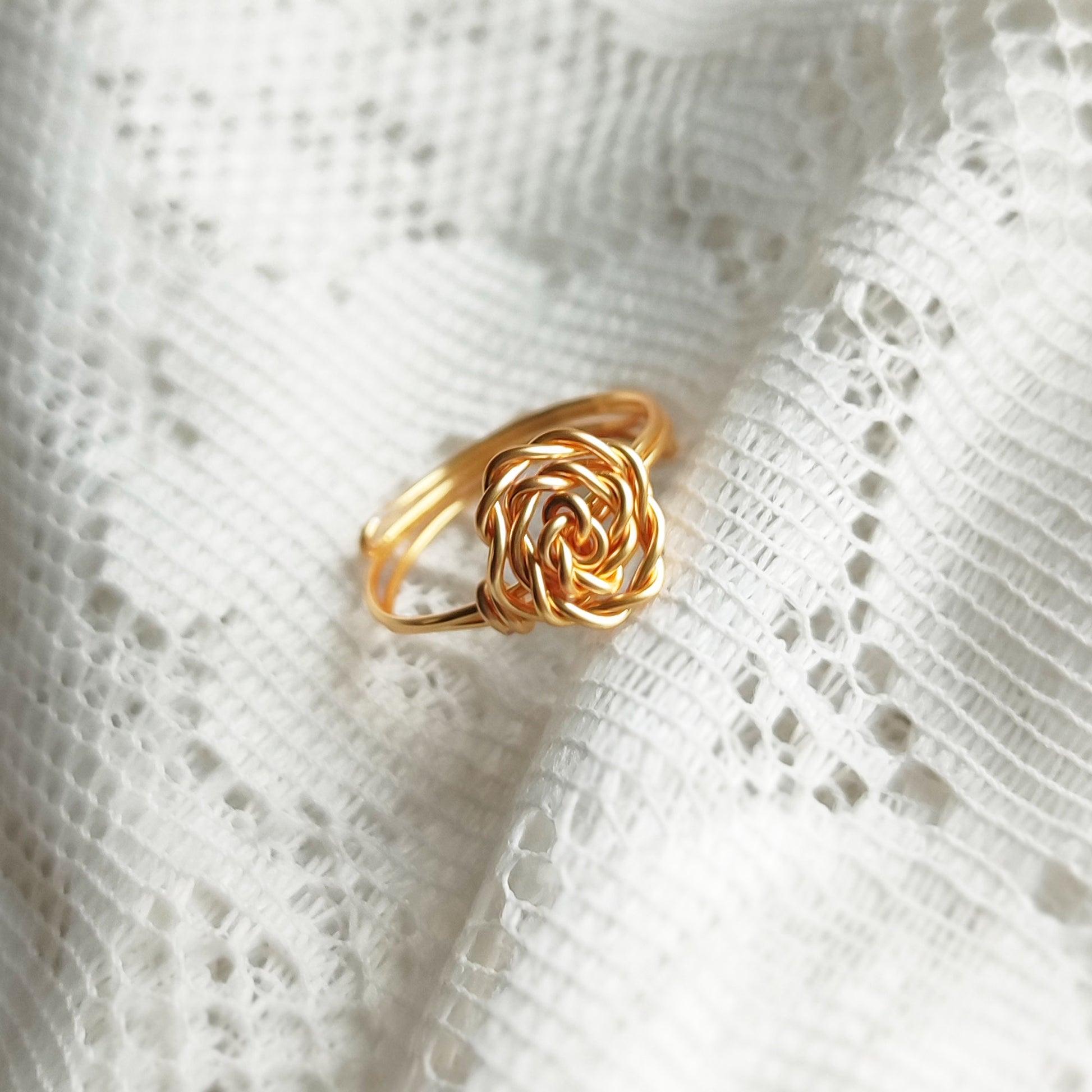 bague anneau doré ajustable