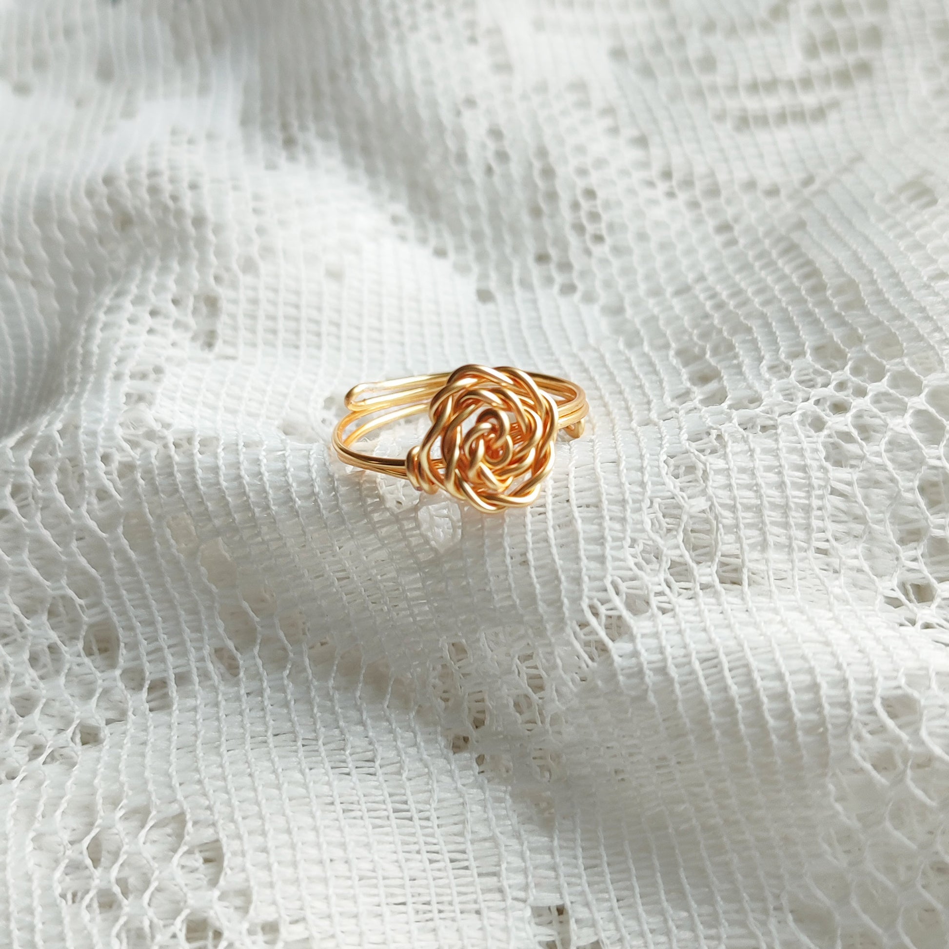 bague anneau doré ajustable