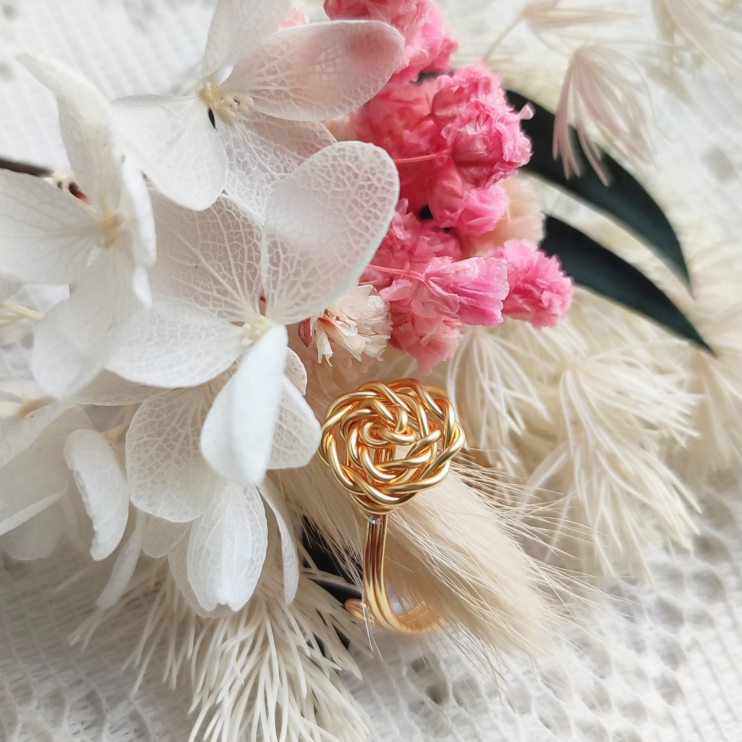bague anneau doré ajustable