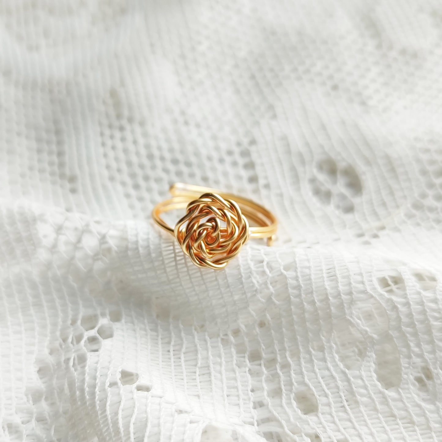 bague rose doré ajustable