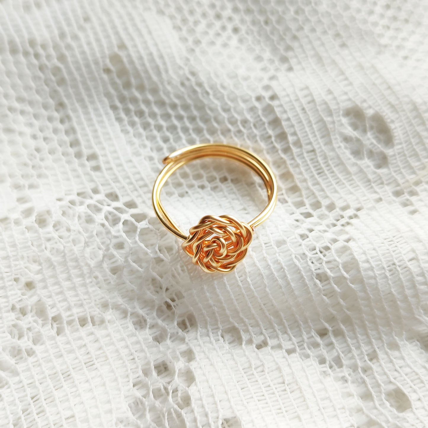 bague anneau doré ajustable