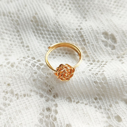 bague anneau doré ajustable