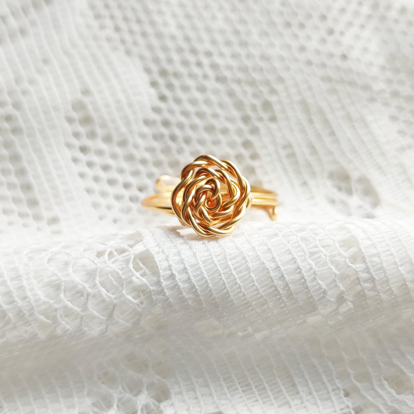 bague anneau doré ajustable