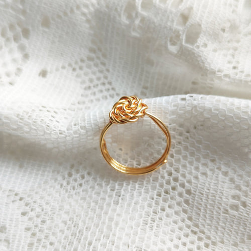 bague anneau doré ajustable