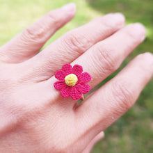 Charger l&#39;image dans la galerie, Bague fleur au crochet
