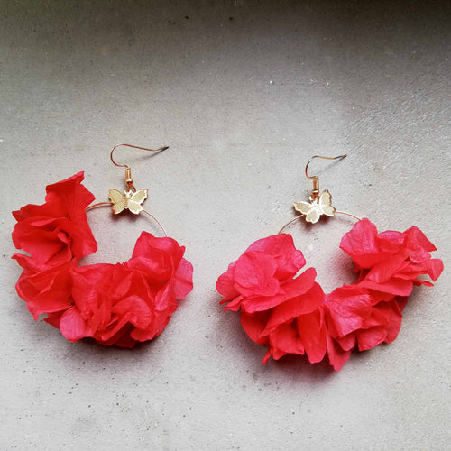 Boucles d'oreilles  floral stabilisées et séchée
