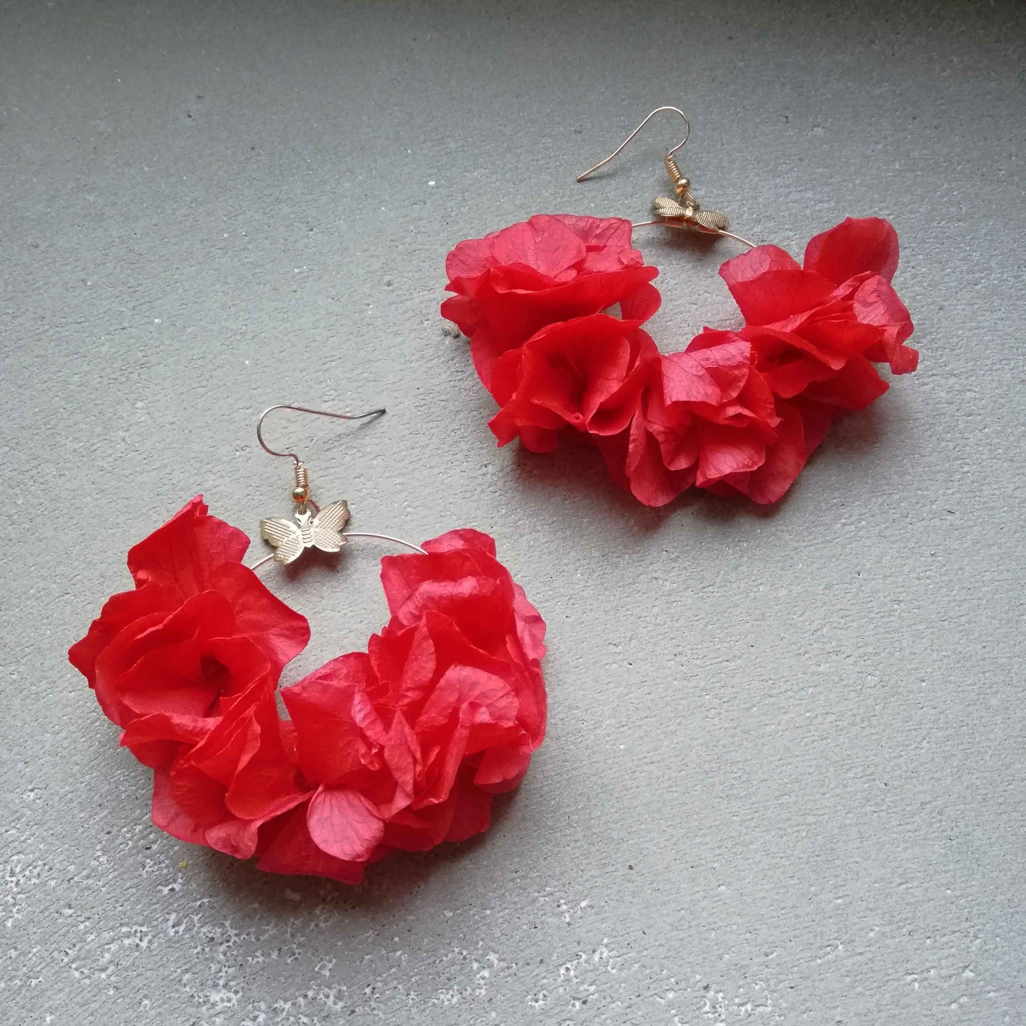 Boucles d'oreilles en fleurs stabilisées