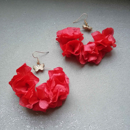 Boucles d'oreilles en fleurs stabilisées