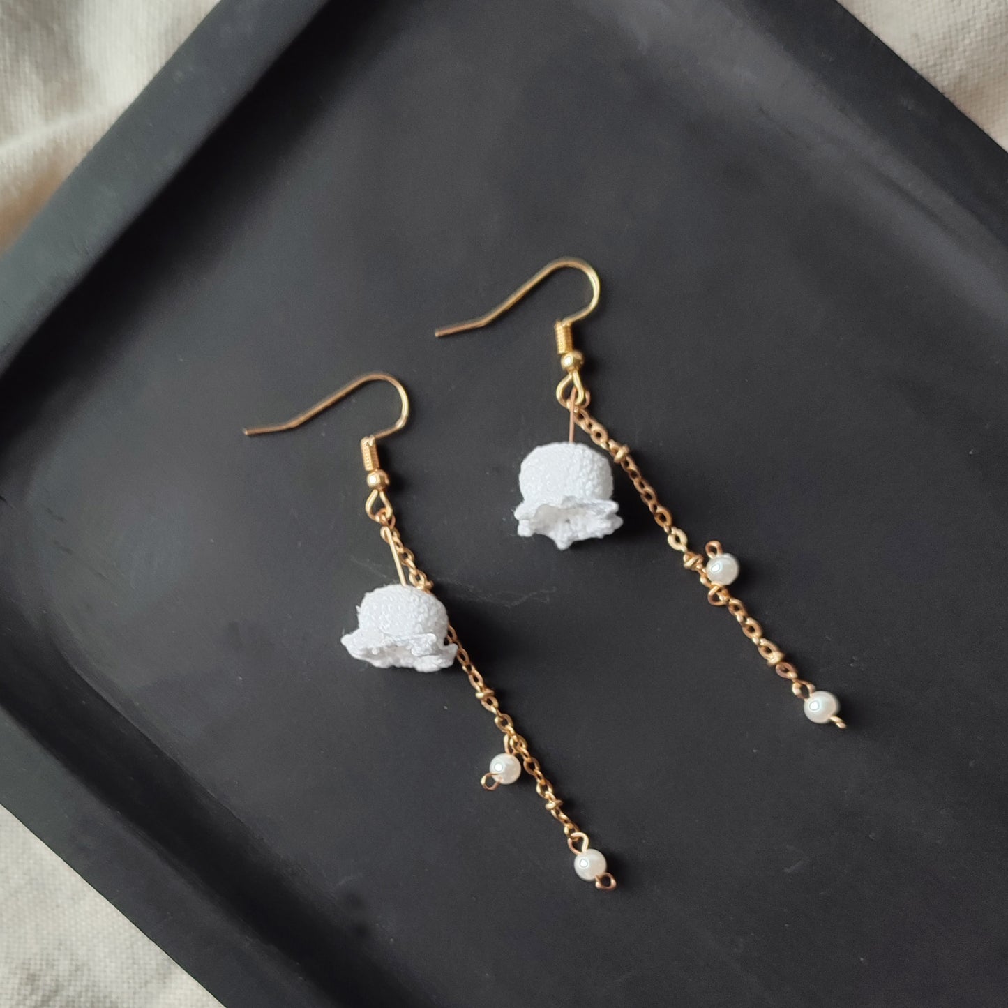 boucles d'oreilles fleurs au crochet
