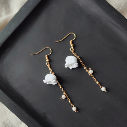 boucles d'oreilles fleurs au crochet