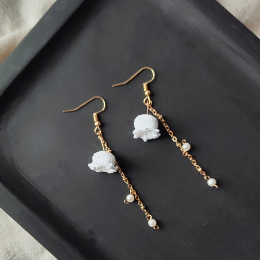 boucles d'oreilles fleurs au crochet