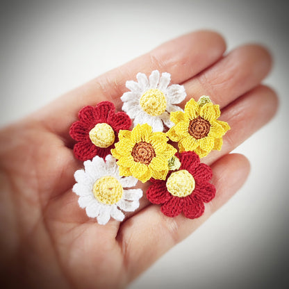 bocles d'oreilles fleurs au crochet